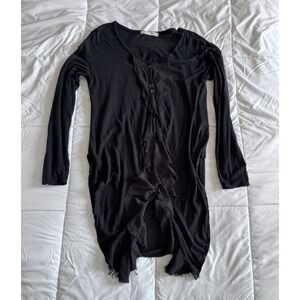 We The Free Black Blouse Cardigan Women's Size Small Black Button Down